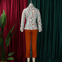 D603 Costumes tendance pour femmes, vêtements de bureau, ensemble de blazer pour femmes, blazer et pantalon imprimés, ensemble de costumes professionnels deux pièces pour femmes