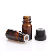 Bouteille en Verre Ambré Euro Compte-Gouttes pour Huiles Essentielles de 5 ml, 10 ml, 15 ml, 20 ml, 30 ml, 50 ml, 100 ml, avec Bouchon Inviolable et Réducteur de Débit