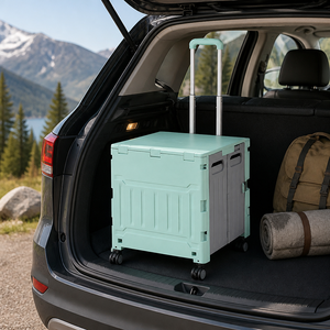 Chariot pliant en plastique de haute qualité avec couvercle, chariot pliable adapté aux activités de camping en plein air, chariot de camping pliable - Product Image 5