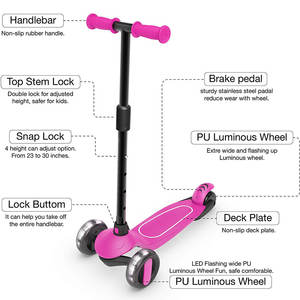 Debe <span class=keywords><strong>comprar</strong></span> los patinetes de moda para niños Patinete plegable de tres ruedas de varios colores para niños - Product Image 2