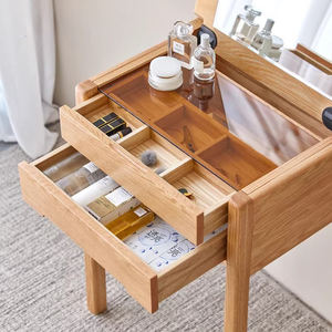 Table de toilette moderne et minimaliste <span class=keywords><strong>en</strong></span> bois de cerisier massif avec éclairage intégré - Product Image 3