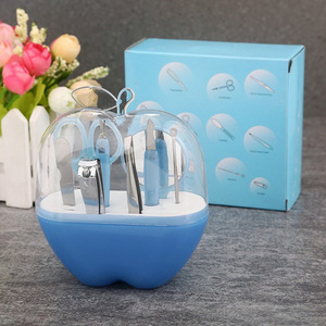 Baby Nail Clipper <b>Set</b> Apple Shaped 9 Piece Portable <b>Tool</b> Kit For Children With Gift <b>Box</b> Packaging - Product Image 2
