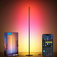 Lámpara de Pie LED Inteligente con Control por Aplicación, Sincronización de Colores, Cambio de Color para Control Remoto y Control por Cable, Ensamblaje por Empalme