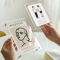 Support de cadre photo magnétique personnalisable en acrylique, présentoir de cartes et d'étiquettes de prix pour bureau