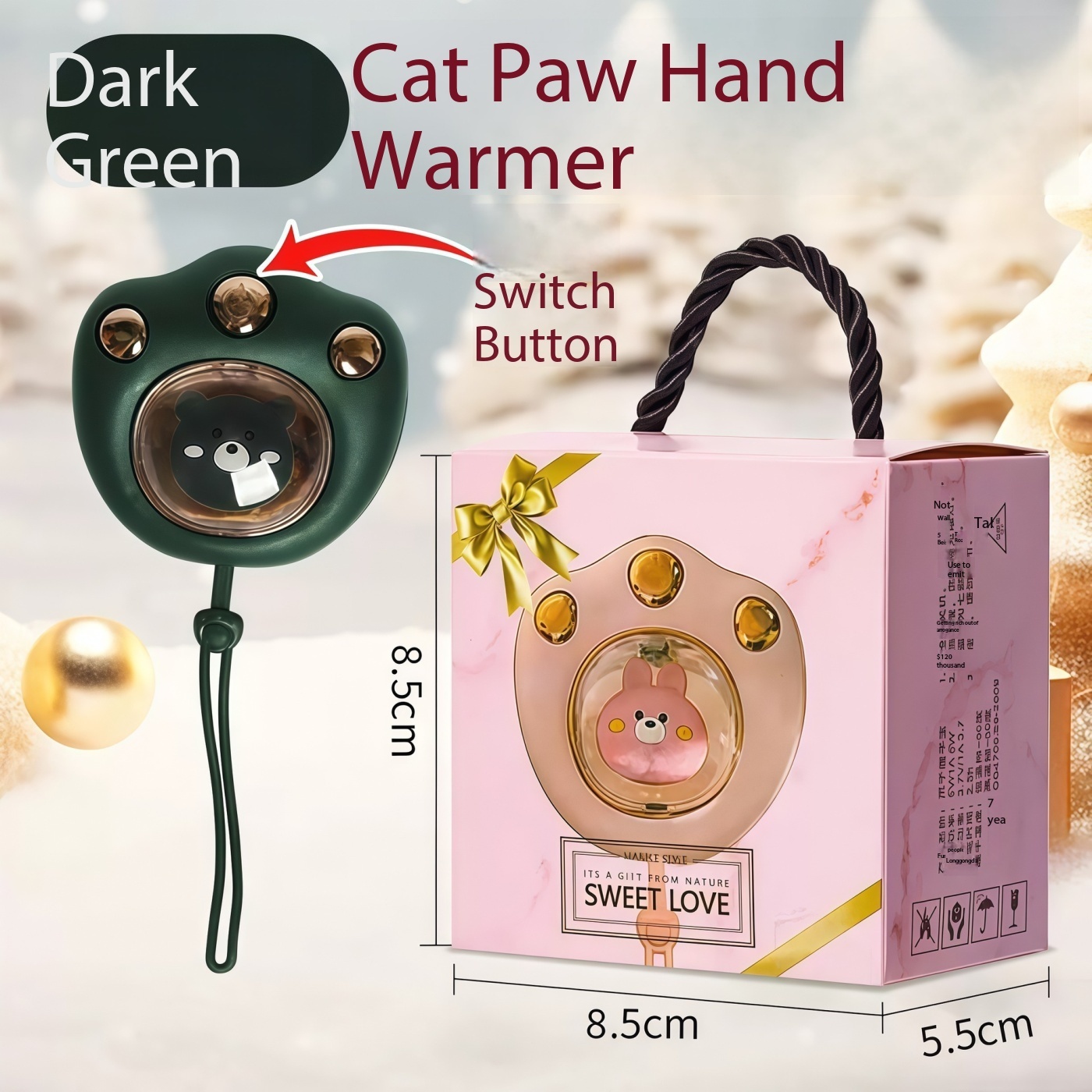 Coffret cadeau B-Cat Paw [Chargement USB vert foncé]