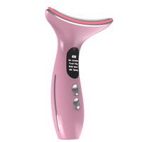 Masseur facial et cervical électrique à piles, vibration thermique, thérapie de l'éclat, appareil de beauté portable à main, pour la maison