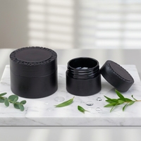 Pot en plastique PP noir en gros avec bouchon à vis pour emballage de vernis à ongles, conteneur de gel de construction, pot de gel UV