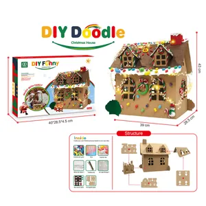 DIY Doodling картонный игровой домик для рисования рождественские дома дети граффити развивающие игрушки