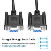 Cable Serial RS232 DB9 Hembra a Hembra Profesional de 1m con Cubierta de PVC de Alta Calidad para Conexión Cruzada en Kits CNC PLC