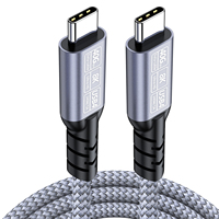 Câble USB4 noir, 0,2 m, 0,5 m, 1 m, 1,5 m, 2 m, 3 m, prend en charge jusqu'à 8K60Hz, 4K240Hz vidéo, charge 240W, transfert de données 40 Gbps