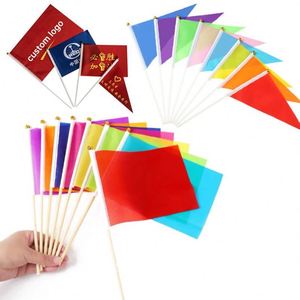 Mini Bandera de Mano Personalizada Barata de Poliéster con Diseño de Bandera Nacional, Estilo Guirnalda, Impresión Digital en Seda - Product Image 1