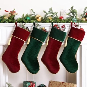 Fournitures de décoration de Noël, chaussettes de Noël personnalisées, logo personnalisé, nom, chaussette de Noël pour une décoration de cheminée confortable - Product Image 1