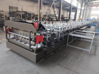 Machine de formage de rouleaux de tuiles en acier double couche, équipement de fabrication de tôles ondulées 1220 mm 0,3-0,8 mm