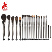 Ensemble de pinceaux de maquillage professionnels de haute qualité, personnalisés, avec étui, poils d'animaux, poils naturels, kit de voyage, poils de chèvre, marque privée