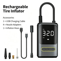 Gonfleur de pneus de voiture portable sans fil en métal, pompe à air rechargeable 150 PSI avec arrêt automatique pour gonflage des pneus de berlines et de véhicules électriques