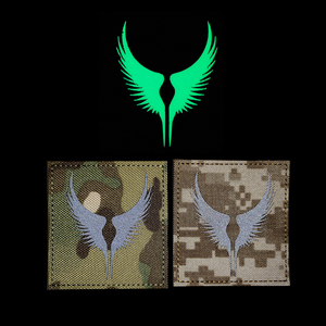 Patch d'ailes tactiques en nylon réfléchissant IR à double aile, motif <span class=keywords><strong>oiseau</strong></span> animal, à coudre sur les vestes et les épaules, DIY - Product Image 6