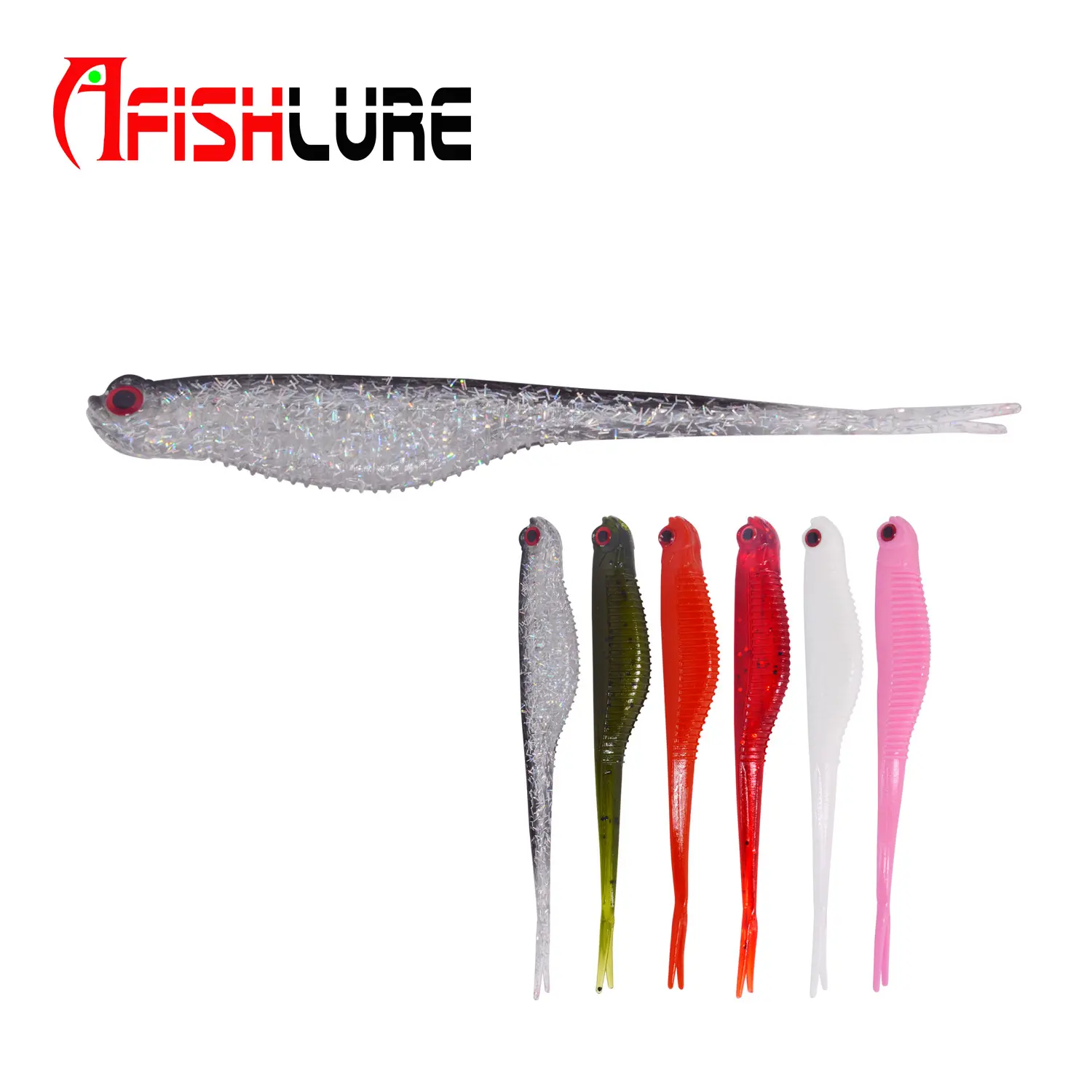 Fork Tail Soft Fish Bait 123mm 6.5g Y Tail Fishing Lure Carp Fishing Rubber Fish 3D Eyes Wobblers