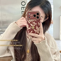 Étui de téléphone de luxe antichoc en TPU et PU avec protection intégrale de l'appareil photo, motif feuille de camélia, pour iPhone 18 Pro, 17 Air, 16, 15, 14 Plus, 12