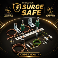 Kit de protection contre la foudre et de mise à la terre coaxiale Arronna avec parafoudre de type N et ensemble de mise à la terre