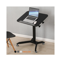 Bureau portable ADA pour ordinateur portable, réglable en hauteur par vérin pneumatique, inclinable et mobile
