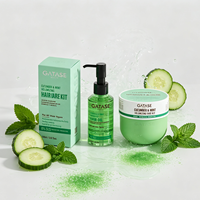 Traitement nourrissant et volumisant sans sulfate à la menthe et au concombre pour cheveux secs et fins, et ensemble d'huiles capillaires légères – Marque privée OEM, végétalien