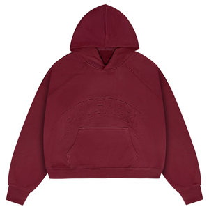 Custom Embossed Logo 360 Grams Heavyweight 100% Cotton <b>Red</b> <b>Hoodies</b> Character Vintage Raglan Sleeve Oversized Minimalist - Product Image 1