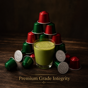 Capsules de matcha riches en umami compatibles avec les machines Nespresso, texture onctueuse, dosettes de thé vert biologique, qualité barista - Product Image 2