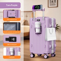 Valise de voyage ultra-légère grande capacité avec roues multidirectionnelles, cadre en aluminium premium, ensemble de trois pièces pour voyage