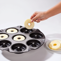 Moule à donuts à 8 trous pour la pâtisserie, outils de cuisson en téflon antiadhésif, résistant à la chaleur, résultats de cuisson excellents, outil de cuisson antiadhésif A