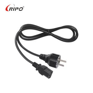 Ripo สายไฟ Schuko-C13มุมฉาก1.8ม. 3x0.75mm2สายไฟต่อสายดิน10A สีดำ - Product Image 1