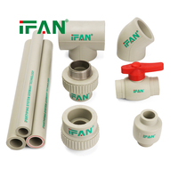 Raccords PPR gris IFAN 20-110 mm PN25 à faible conductivité thermique, système de plomberie isolant et économe en énergie, raccords de tuyauterie PPR