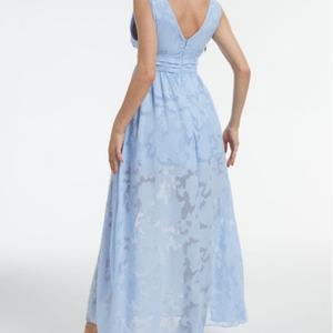 Vestido Maxi Bohemio de Verano OEM para Mujer, Nuevo, Personalizado, con Decoración de Encaje Floral, Sexy, sin Mangas, de Lino, Elegante, para la Playa - Product Image 3