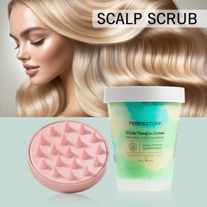 مقشر فروة الرأس العشبي المرطب بعلامة تجارية خاصة مع مدلك للرأس، للتحكم في الزيوت ومكافحة القشرة، تركيبة 2 في 1 للتنظيف العميق - Product Image 3