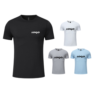 T-shirts d'entraînement pour hommes 100% polyester Dry Fit, couleur unie, élastiques, vêtements d'extérieur pour hommes, séchage rapide - Product Image 6
