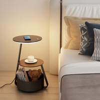 Lampe de sol élégante et créative avec chargeur sans fil, étagère de salon, lampe de table basse intégrée, meuble d'appoint de canapé pour la maison