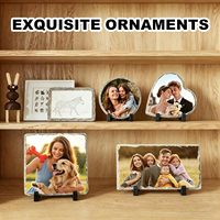 Vente en gros de cadres de sublimation en ardoise blanche, vierges, effet pierre, avec revêtement brillant, pour gravure laser