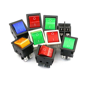 สวิตช์เปิด-ปิดไฟ สีแดง สีเขียว สวิตช์ไฟเรือ KCD4 16A 250VAC สวิตช์ปุ่มกดแบบ LED 2 ตำแหน่ง สวิตช์โยก 4 ขา ขนาด 32*25 มม. - Product Image 6