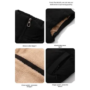 Veste <span class=keywords><strong>sans</strong></span> manches en duvet pour <span class=keywords><strong>homme</strong></span> sur mesure en gros avec logo imprimé Col montant Veste <span class=keywords><strong>sans</strong></span> manches en peluche - Product Image 3