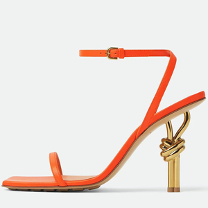 Zapatos de Tacón Alto Irregulares Talla Grande 44, Sandalias con Correa en el Tobillo, Zapatos de Tacón Alto para Mujer, Estilo Veraniego - Product Image 3