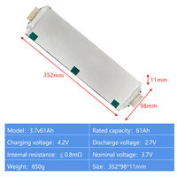 Brandneue E61 E63 E66 61Ah 63Ah 66Ah 3,7V Lithium-Ionen-Pouch-Zellen, wiederaufladbare Lithium-Polymer-Batterie für Akkupacks