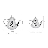 Bouilloire à Thé Marocaine Haut de Gamme en Acier Inoxydable Durable, Cafetière Arabe de Luxe à Motif Torsadé pour Usage Domestique et Hôtelier