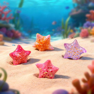 Figurines de mini étoiles de mer lumineuses en résine, ornements miniatures qui brillent dans le noir pour micro-paysages, jardins féériques et décorations d'aquariums - Product Image 3