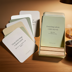 Scatola con Gancio per Carte Motivazionali 'Amati <span class=keywords><strong>Te</strong></span> Stesso', Stampa Personalizzata, Citazioni Quotidiane di Mindfulness e Affermazioni - Product Image 4
