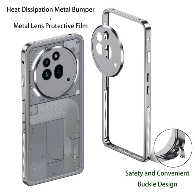 Cooling Aluminum Alloy Shockproof Bumper Frame Case for Nothing Phone 3A Pro Mobile Phone Cases for Nothing Phone 4A Pro Cover