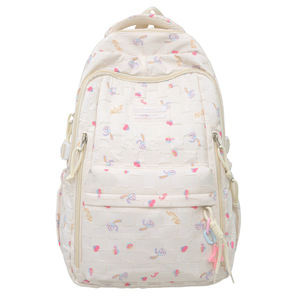 Fresh Cute Floral <b>Backpack</b> For Girls 15 Inches <b>School</b> Education Printing Pattern Interior Zipper Pocket - Product Image 5