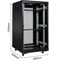 Armoire de serveur encastrée au sol de 1,2 m, 1240*600*800mm, en acier SPCC, avec porte en verre trempé et revêtement en poudre.