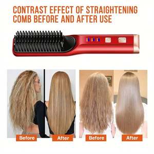 Lisseur à peigne chaud portable professionnel peigne à friser sans fil brosse à lisser rechargeable USB avec poignée en plastique - Product Image 4