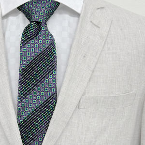 เนคไทลายดอกไม้สำหรับผู้ชายเนคไทหรูหราสำหรับผู้ชายเนคไทลายเหรียญโพลีเอสเตอร์ผูกพิมพ์ลายแบบออกแบบได้ตามต้องการแบบ3D - Product Image 3