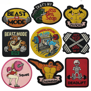 Patch Ricamata 'Beast Mode on Deadlift' Serie Fitness, Adesivo con Personaggio Anime Cartoon, Toppe con Velcro per Zaini - Product Image 1