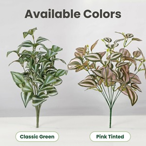 Planta Artificial de Tradescantia Zebrina, Hojas Verdes Realistas de Seda, Planta Colgante Artificial para Decoración del Hogar, Bodas, Día de la Madre - Product Image 5